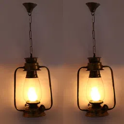 afast Antique Pendant Hanging Lantern Lamp With Colorful Hand Decorated Light Shade Perfect Match Of Trading And Traditional Them Decoration, Metal, Glass Clear, Gold Glass, Metal Hanging Lantern-picture-38