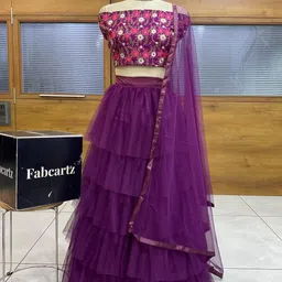 fabcartz Self Design Semi Stitched Lehenga Choli image 2