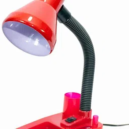 Study Lamp for Students with Metal Shade and Plastic Base | 316 Model (Red) Study Lamp-image-1
