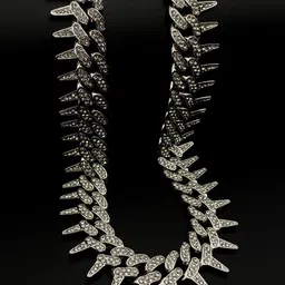 safisha Hip Hop Cuban Mc Stan Chain Diamonds Plated Men Ice Chain Silver Plated Alloy Necklace-picture-13