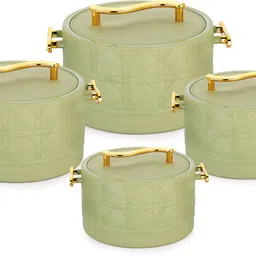 nabhya Double Wall PU Insulated Hot Pot Inner Steel & Outer Plastic With Lid | Premium Pack of 4 Serve Casserole-picture-12