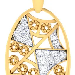 avsar BIS Hallmark AVP997YB 14kt Cubic Zirconia Yellow Gold Pendant-image-26
