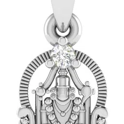 avsar God Shape Pendant 14kt Cubic Zirconia White Gold Pendant image 1