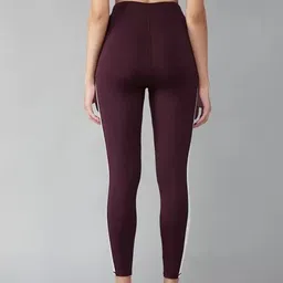 kgn hub Color Block Women Maroon Tights image 2