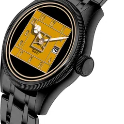 onir Date & Time Analog Quartz For Men/Boys Analog Watch Analog Watch - For Men Black Stainless Steel Chain Analogue Quartz Movement boys Wrist Watch image 2