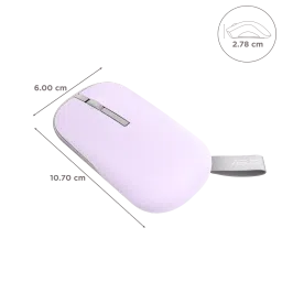ASUS Marshmallow MD100 Bluetooth 5.0 Wireless Optical Mouse with Quiet Click Buttons (1600 DPI Adjustable, Battery Saving Technology, Mist Purple) image 3