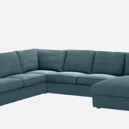 casacraft from pepperfry Talisa Fabric LHS Sectional Sofa (3+ Lounger) In Dark Grey Colour image 4