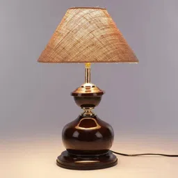 foziq Brown Natural Fiber Table Lamp image 3