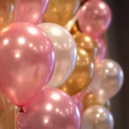 party hub Solid 10 Inches Metallic Balloons, Pink Gold & White(Pack of 50) Balloon-picture-13
