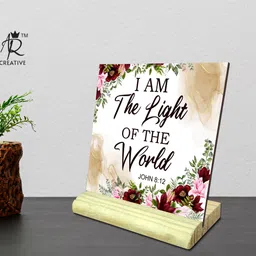 ar creative light - Bible Verse Wooden Table Decorative Item Decorative Showpiece - 14.224 cm image 4