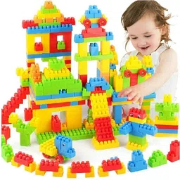 kiddovate 60+ Pcs Small Building Bricks and Blocks for Kids with Wheel Age 3+-picture-41