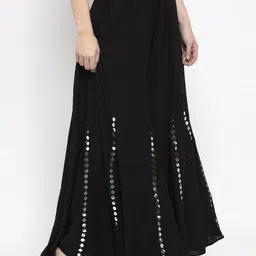 omaya Women Relaxed Black Viscose Rayon Trousers image 4