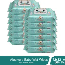 mamma love 99% Pure Water Baby Wet Wipes with Lid | Pack of 12 | 72 pcs/pack |-picture-31