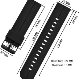 TIMEWEAR Strap with Quick Release Pin Sidebar, Compatible Watches with Lug width 22 mm Silicone Watch Strap image 4