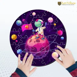 artvibes Astronaut on Planet Wooden Premium Puzzles for Kids 19 Pieces Puzzle (PZ_703N) image 3