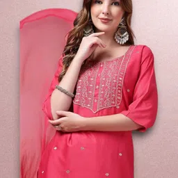 kfashionbfc Women Cotton Blend Kurta Pant Dupatta Set-picture-17