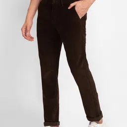 spykar Men Regular Fit Brown Cotton Blend Trousers image 2