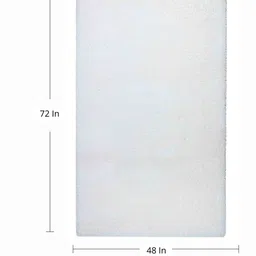 White Shaggy Polyster 4 x 6 Feet Hand Tufted Carpet by Kaleen India image 3