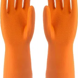qtm 1 Pair Industrial Safety Chemical Resistant Water Resistant Pure Latex, Rubber Safety Gloves-picture-20
