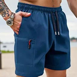 lripsome Solid Men Reversible Blue Cargo Shorts-picture-27