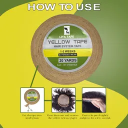 liya Double Sided Tape for hair patch & hair toupee tape Large Hair Tape (Manual) image 3