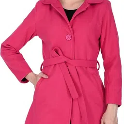 sky fly Tweed Solid Coat For Women-picture-24