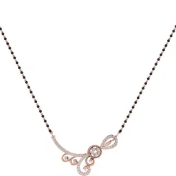 Diamtrendz Jewels BIS Hallmarked Pure Rose Gold without chain 14kt Cubic Zirconia Rose Gold Mangalsutra Tanmaniya-picture-28