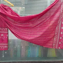 adarsha Cotton Blend Printed Gold Women Dupatta image 1