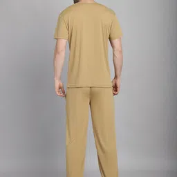 mack jonney Men Top & Pyjama Set Beige Printed image 2