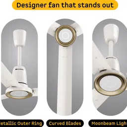 atomberg Studio Nexus Smart |Voice Control|Moonbeam Light|Metallic Ring|High Air Flow with 3 Year Warranty BLDC Motor with Remote 1400 mm Ceiling Fan image 3