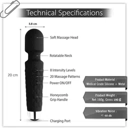 m raj Cordless Personal Body Vibrator Massager Machine for Women & Men image 4