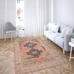 Pink Wool Traditional 6 ft x 9 ft Hand Tufted Carpet-image-58