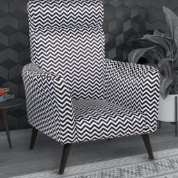 casacraft from pepperfry Morocco Lounge Chair in Black & White Colour-picture-37