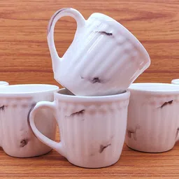 laghima jadon Pack of 6 Ceramic Coffee/Tea/Chai Cup Beautiful Stylist Latest Design 130ML (White & Chocolate) image 3