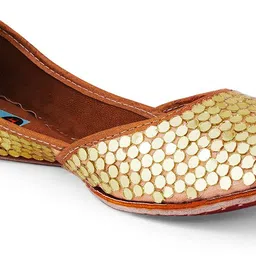 pehnawacraft Queen Gold Mirror Designer jutti for women Casuals For Women-picture-22