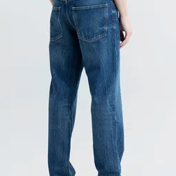 Snitch Blue Men Smart Straight Fit Heavy Fade Stretchable Jeans image 2