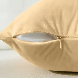 AEROHAVEN Cream-Coloured & White 2 Pieces Colourblocked Reversible Square Cushion Covers image 4