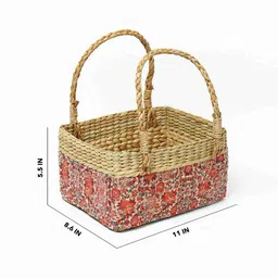 habereindia Multicolor Natural Fibre Medium Gifting Fruit Basket image 2