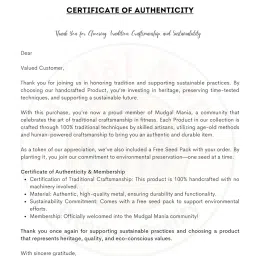 Mugdal Menia Child Mugdar – Made in India Handcrafted Natural Jungle Wood Clubbell | Traditional Karla Kattai, Fully Polished with Certificate of Authentication | No. 1 Quality (2, Kilograms) image 3