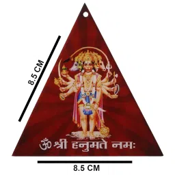 Panchmukhi Hanuman Acrylic Wall Frame For South, South-West Main Door, Vastu Dosh Rectification Remedy , Plastic , Multicolor, 8.5 Cm image 3