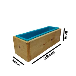 Flora Magic Soap Cutting Tool Set Wooden Soap Cutter Mold with Stainless Steel Wavy & Straight Cutter Slicer +Water Capacity 1.5 kg Silicone Soap Mould with Wooden Box Cake, Chocolate – Set of 5 Pc image 4