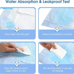 Dr C 60X90 Large Premium Disposable Baby Underpad Bed Pad Changing Mat Pad Liners for Newborn Baby Kids - Superior Absorbency, Leak Proof, Diaper Changing UnderPads with 4 Non Slip Tape10 Under pad image 4