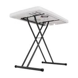 SHOPZILLA Adjustable Folding TV Tray Table Portable Dinner White Table Easy Storage for Living Room Bedroom image 3