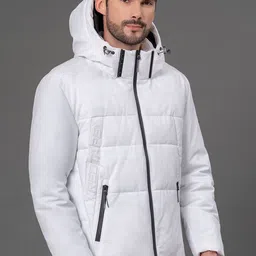 Red Tape Men Solid Laminated Padded Jacket with Detachable Hood image 4