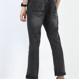 HIGHLANDER Men Black Straight Fit Clean look Light Fade Stretchable Jeans image 3