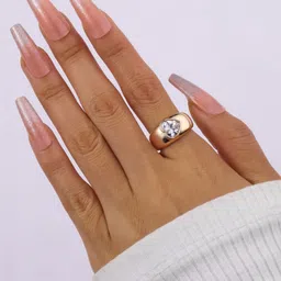 SALTY Stones Studded Heart Shaped Adjustable Finger Ring image 4