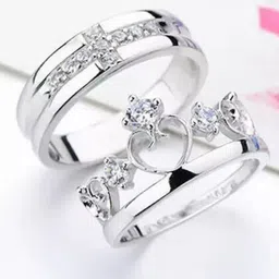 KARISHMA KREATIONS Set Of 2 Silver-Plated AD-Studded Adjustable Finger Rings-picture-57