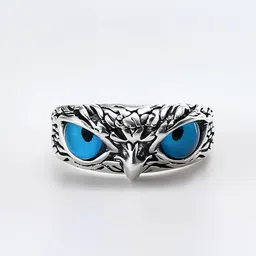 KARISHMA KREATIONS Unisex Stainless Steel Owl Eye Adjustable Finger Ring-picture-46