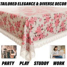 Kuber Industries Pink 8 Pieces Plastic Table Cover image 3