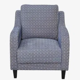 woodsworth from pepperfry Hannover Fabric 1 Seater Sofa In Blue Colour image 5